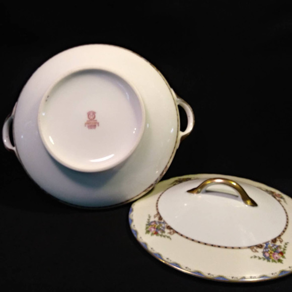 Antique Replacement China 1920s Noritake Round Covered Vegetable Bowl in Mariana - Picture 3 of 15